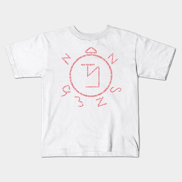 Supernatural Angel Banishing Sigil Typography - Red Kids T-Shirt by Ryan Bangerter Art